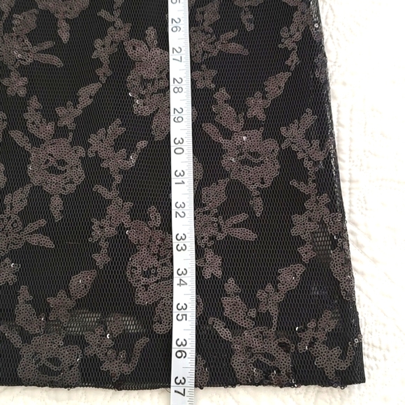 DKNY Womens Black Sequins Mesh Rib Collar & Sleeve Party Cocktail Dress/Size 2 - Picture 7 of 10